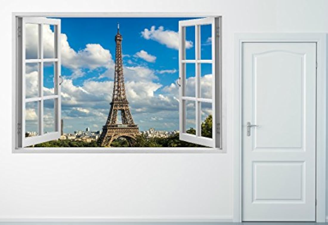 Vinilo 3D con diseño de marco de ventana blanco