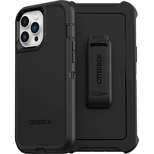 OTTERBOX serie Defender - Carcasa para iPhone 13 Pro Max y iPhone 12 Pro Max (edición sin pantalla) - color negro