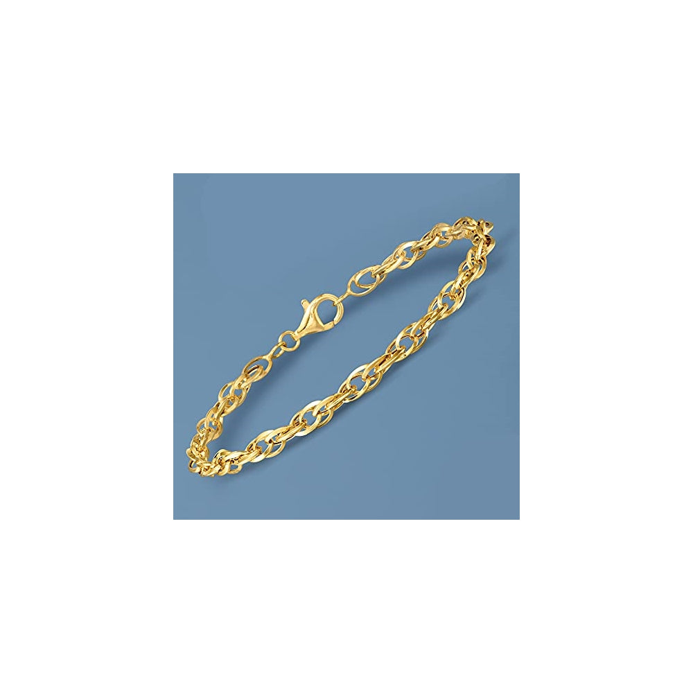 Pulseras de oro amarillo de 14 quilates entrelazada