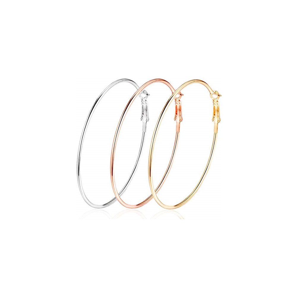 Aretes de aro grandes de acero inoxidable para mujeres