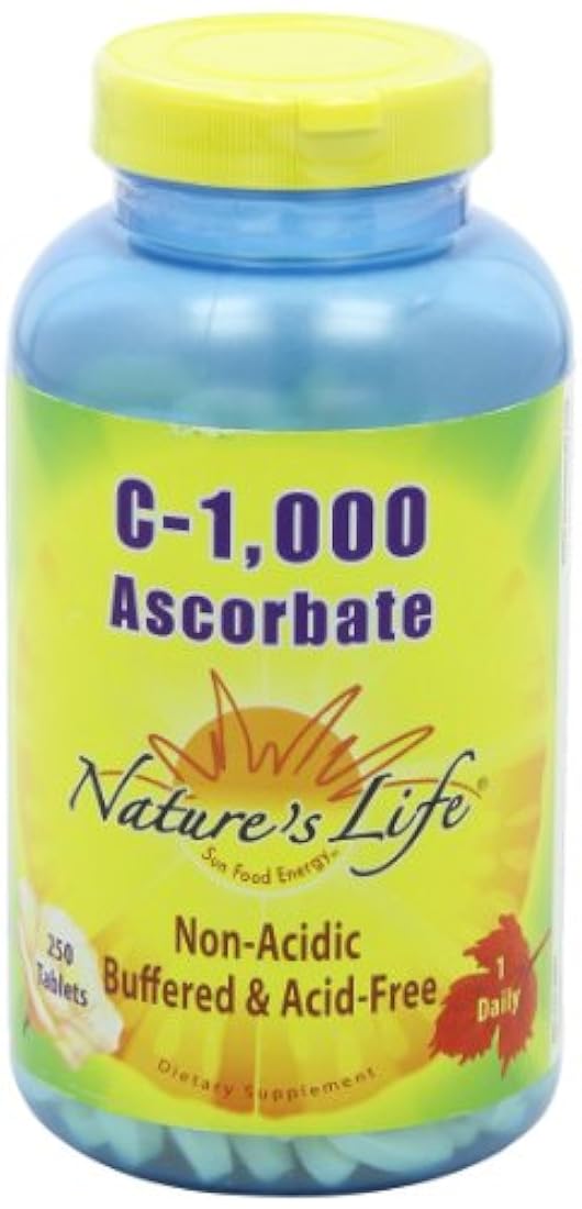 La vida de la naturaleza C Ascorbate Tablets, 1000 mg, 250 Count