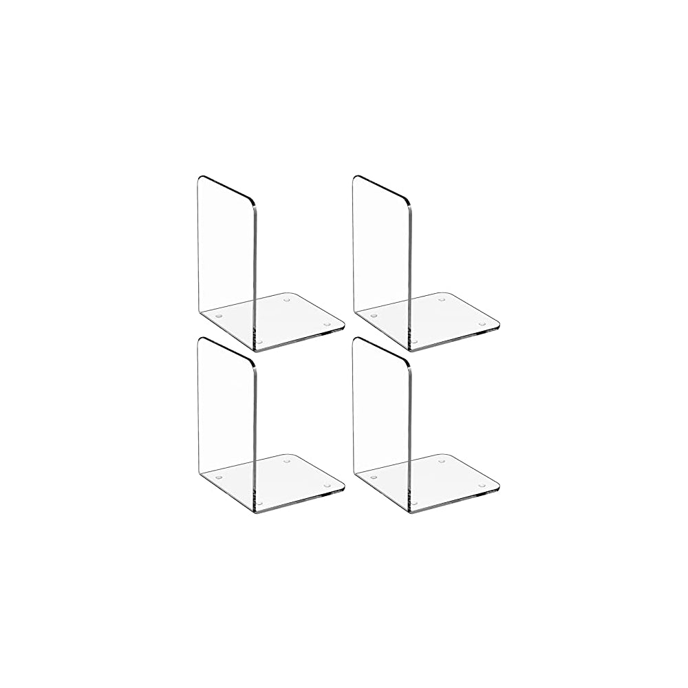 Sujetalibros de acrílico transparente para estantes 2 pares