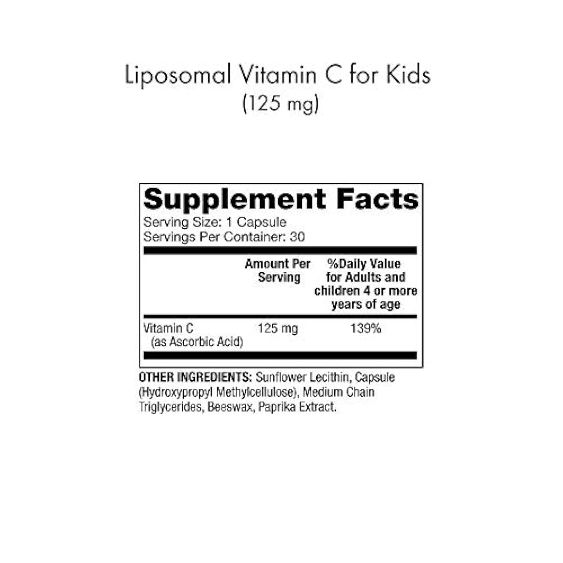 Suplementos Liposomal Vitamina C para niños
