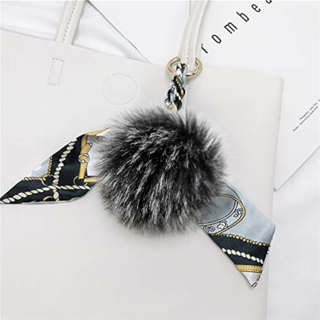 Cosweet - Bolas de pompón de piel de zorro sintética