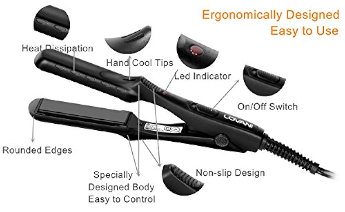 Mini plancha plana portátil de turmalina de cerámica