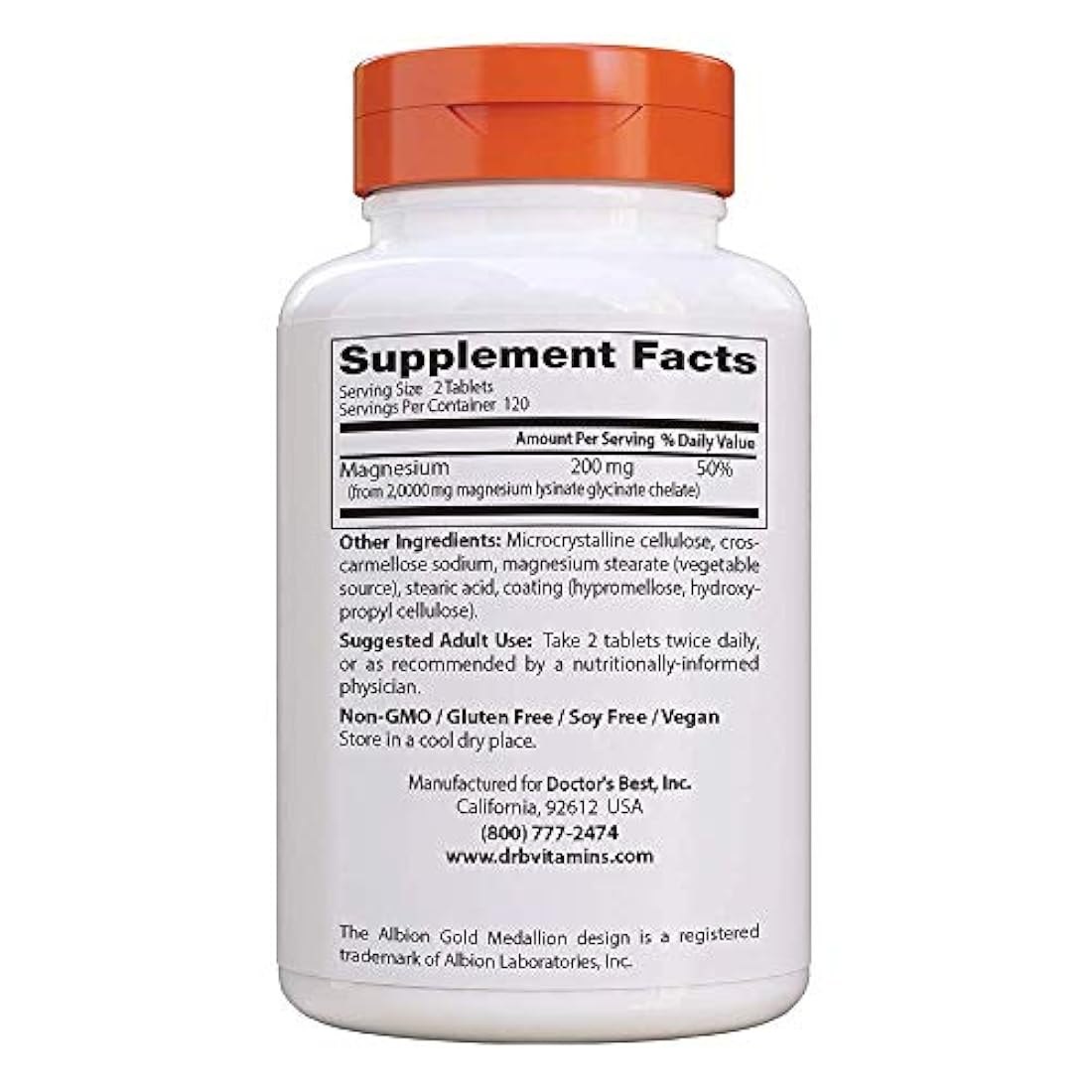 Glicina de magnesio de alta absorción, 100% quelado sin OMG