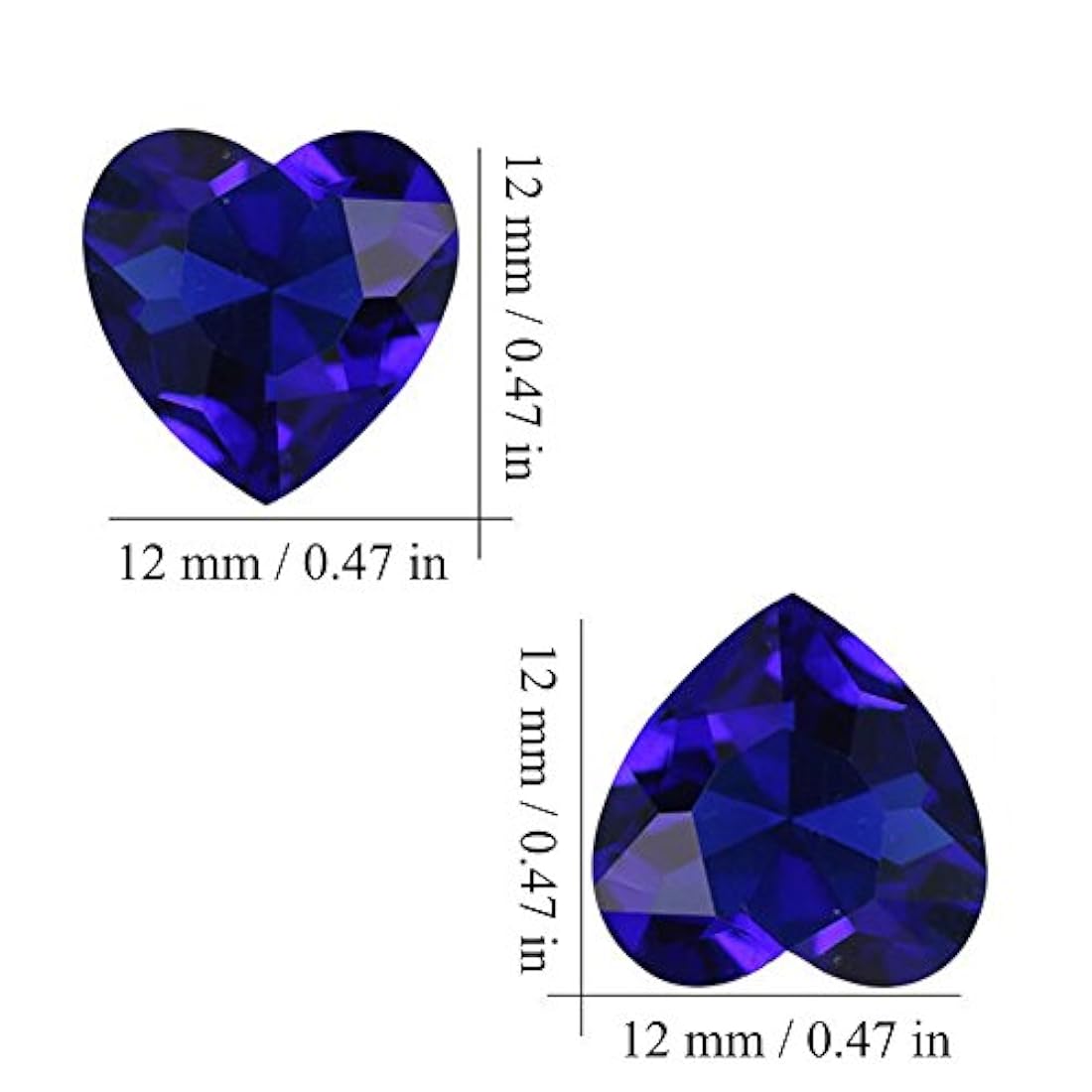 Cristales de estrás, 50 unidades, con forma de corazón