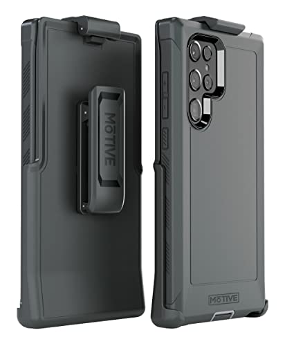 MOTIVE Bunker Series - Funda ultra resistente para Samsung Galaxy S22 con clip para cinturón, funda resistente de grado militar, color negro