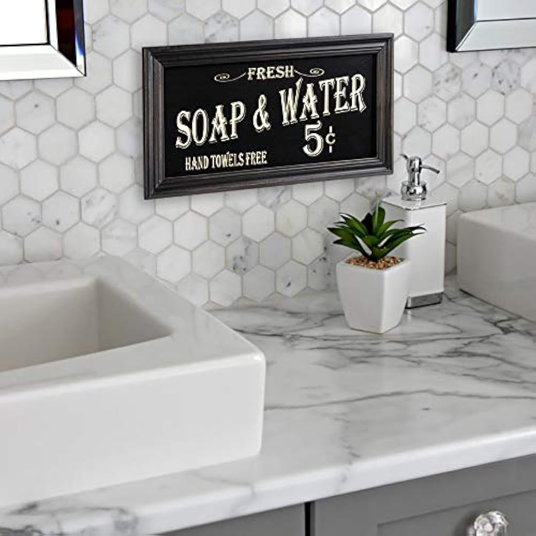 arte para la pared con publicidad de baño vintage,