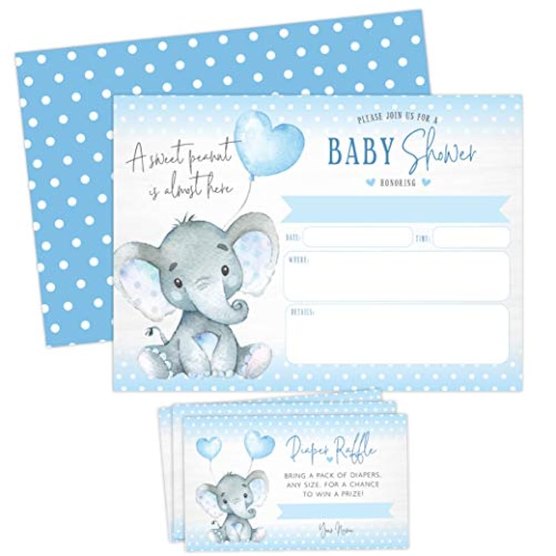 Invitaciones para baby shower con diseño de elefante