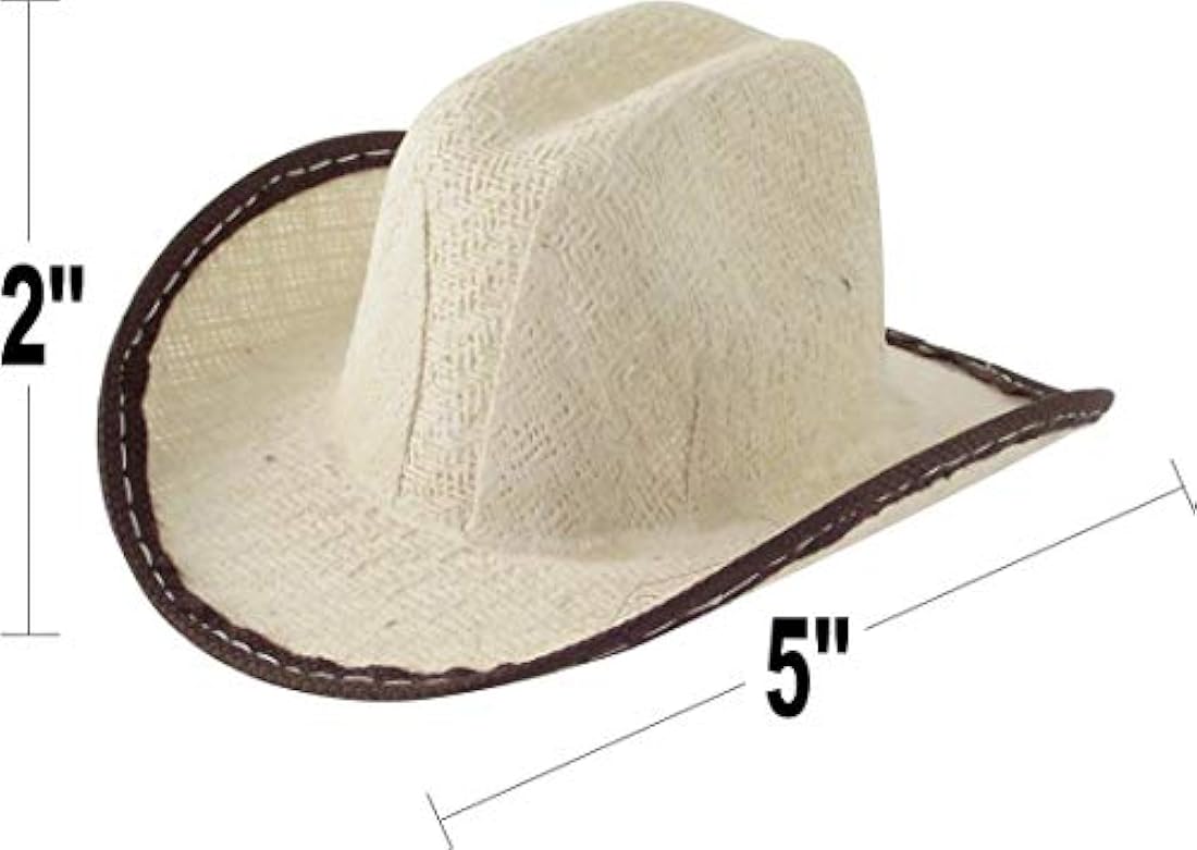 Mini sombrero de vaca, 2.0 in de alto, 12 unidades, Vaquero,