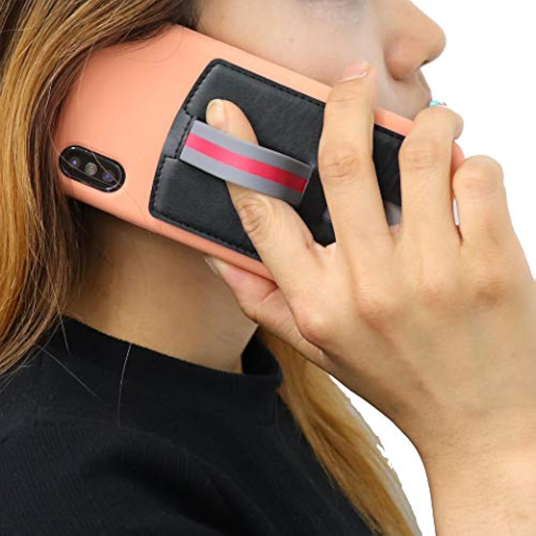 Funda cartera para teléfono 3 en 1 (negra-marrón)