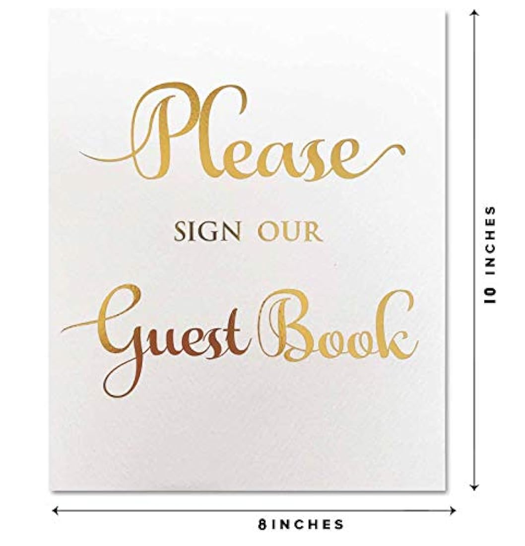 Carteles de boda dorados, 4 tarjetas para el día de la boda