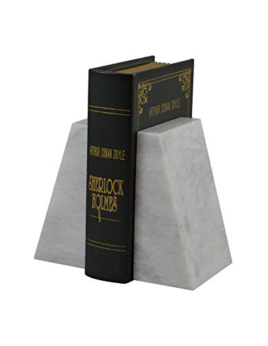 Sujetalibros de mármol pulido natural con forma de cuña