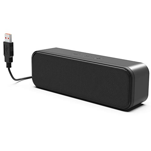 LIELONGREN Altavoz USB para computadora de escritorio, altavoz portátil, altavoz de PC, barra de sonido pequeña con sonido de alta calidad, volumen fuerte, graves ricos, control de volumen