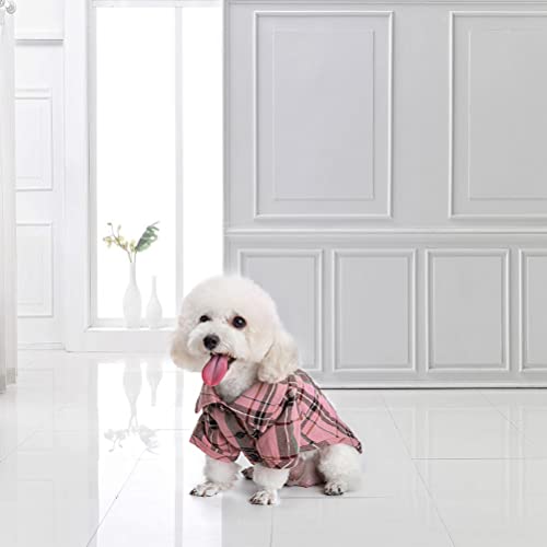 Camisa a cuadros para perros, linda camiseta polo para cachorros, ropa suave para mascotas para perros pequeños, medianos y grandes, S