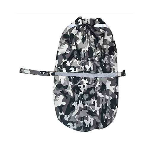 NACOCO - Impermeable ajustable para perros, poncho a prueba de agua, ropa ligera para lluvia con capucha y tira reflejante, m, Gris (Camo Gray)