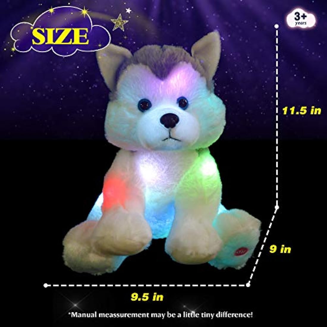 Juguete de peluche con luz LED para cachorro