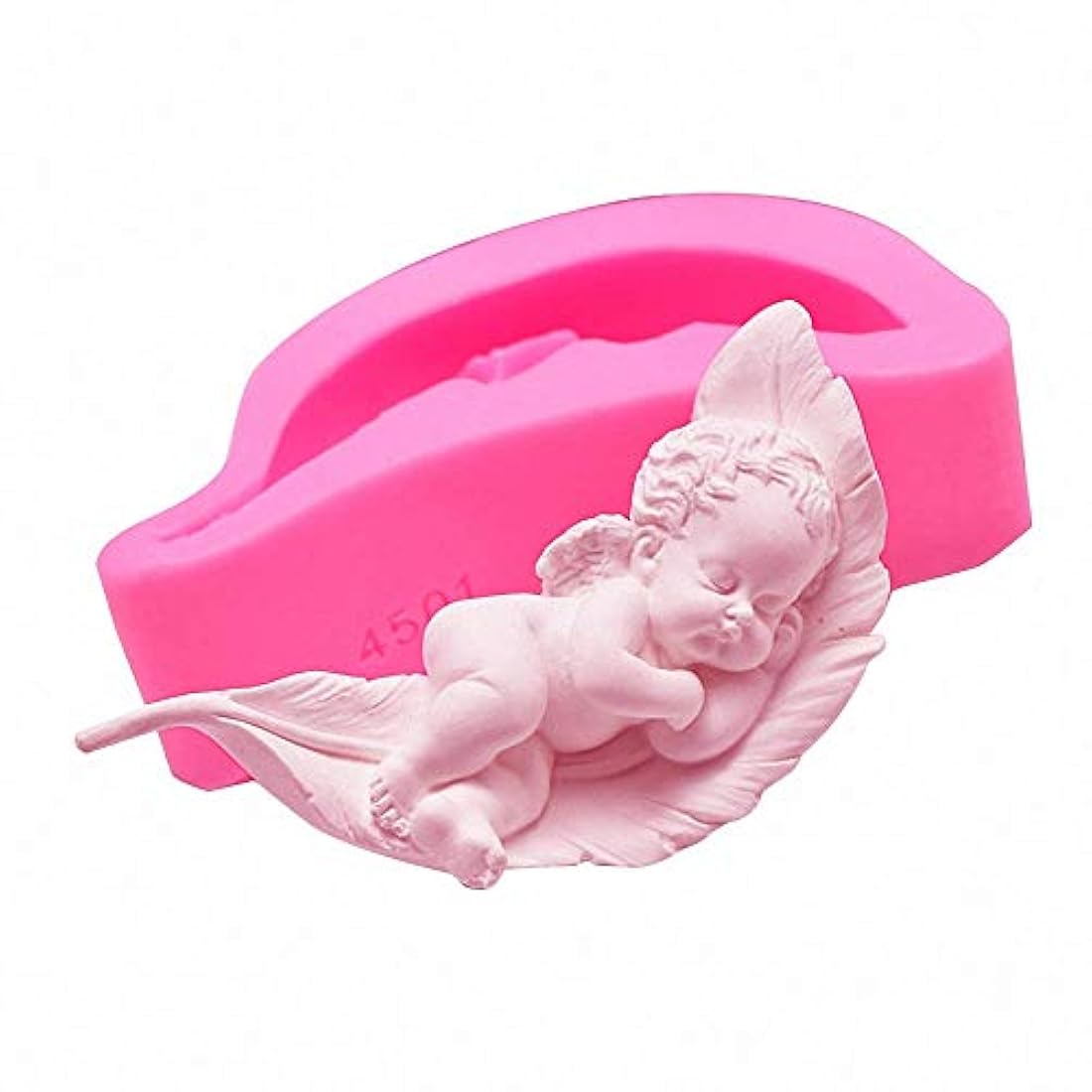 HiParty - Molde de silicona con alas, diseño de ángel de dormir, para decoración de tartas, chocolate, caramelo, jabón y arcilla