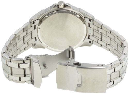 Bulova - Reloj de acero inoxidable con esfera negra