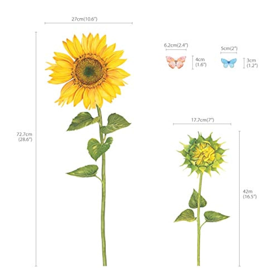 Pegatinas de pared para niños diseño de girasoles