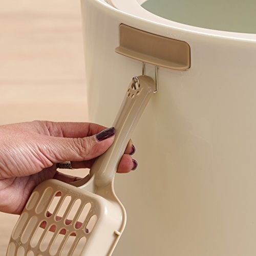 Caja de arena para gatos con entrada superior IRIS blanca