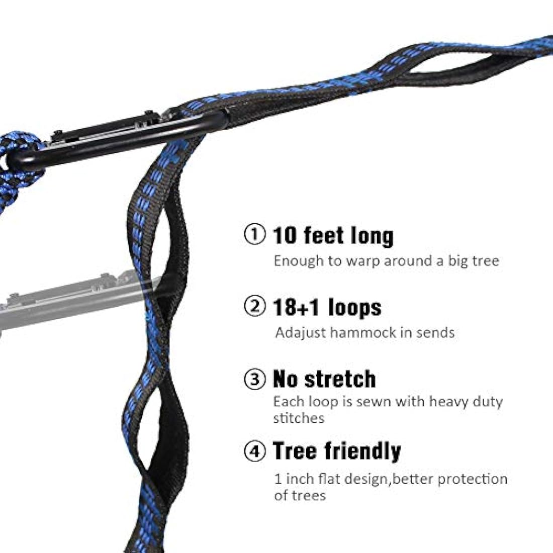 Hamaca portátil doble e individual con 2 correas árboles