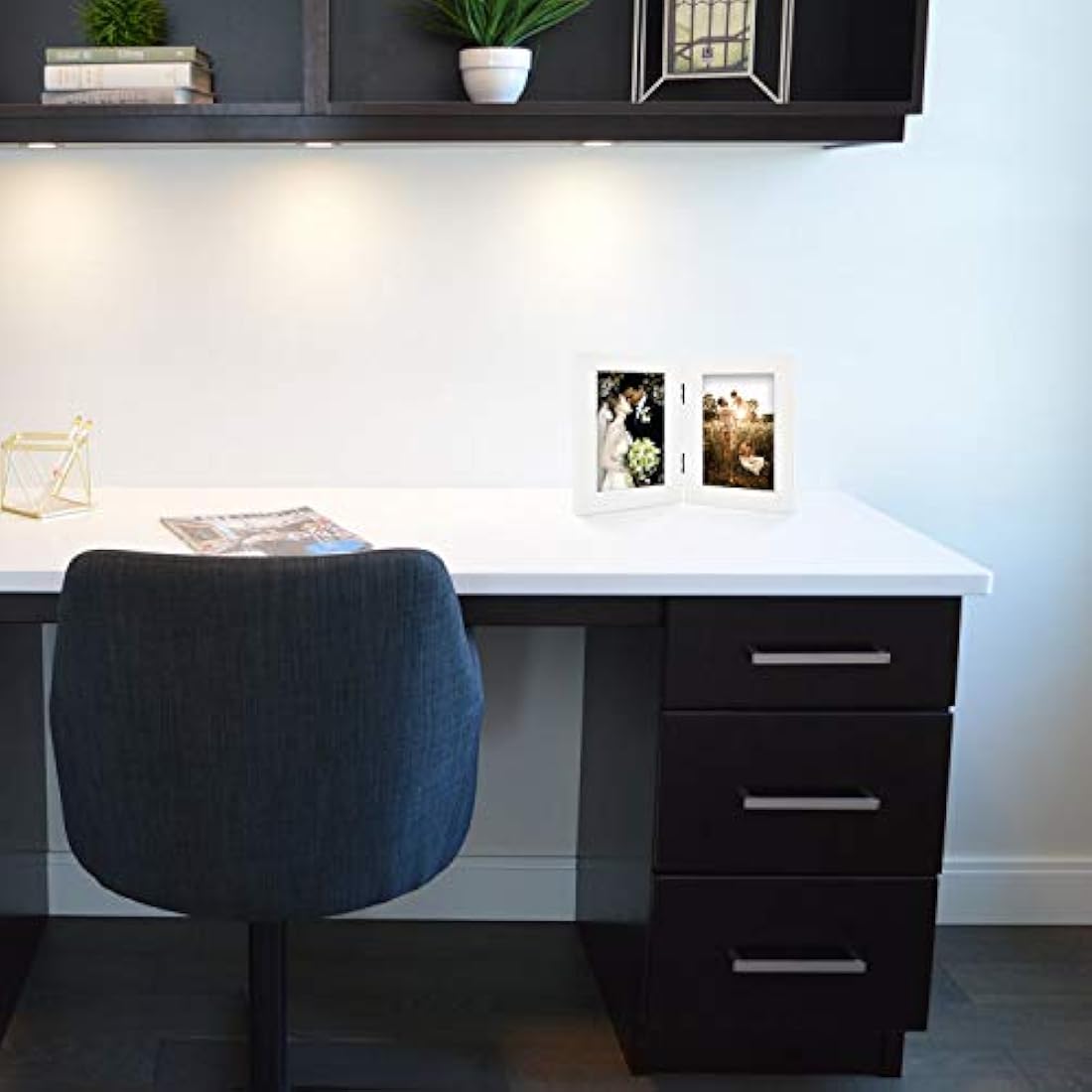 Golden State Art - Marco de fotos con bisagras decorativas