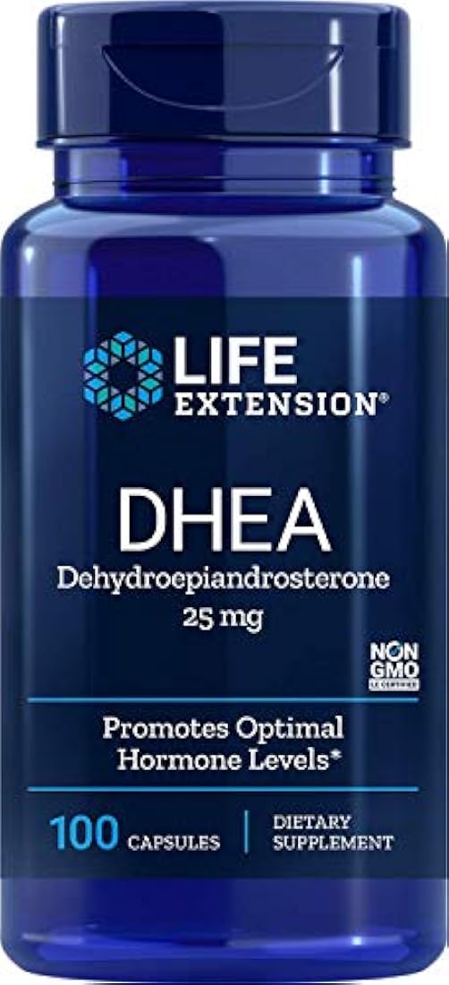 DHEA, 25 mg, 100 cápsulas