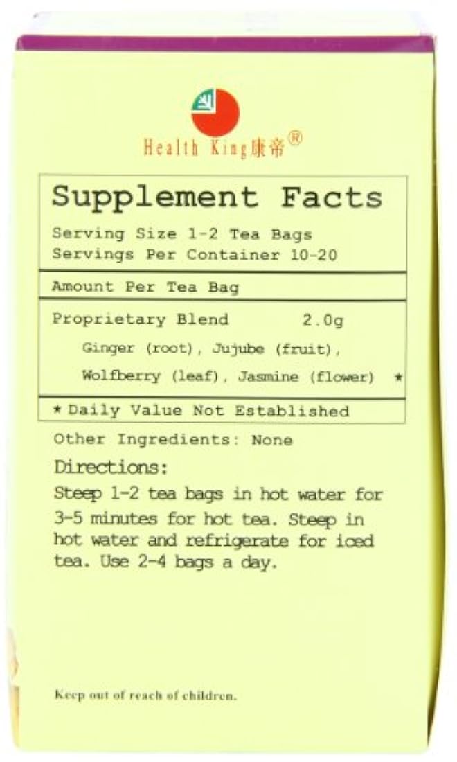 Salud Rey jengibre té de hierbas té 20 Count Caja HK-27B