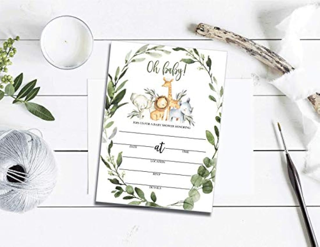 invitaciones con motivo de safari para baby shower