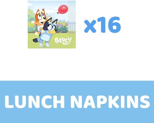 Decoraciones de Cumpleaños Bluey - Kit de Fiesta para 16 Invitados