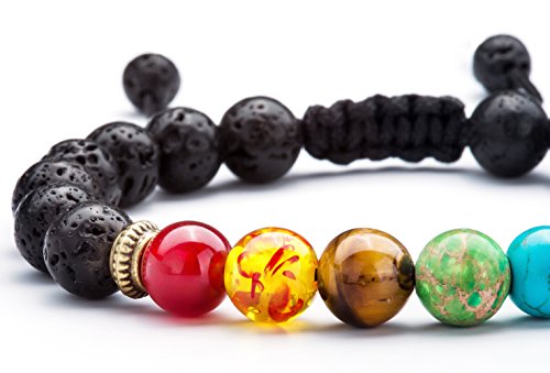 Hamoery Pulsera Cuerda trenzada de Piedra natural