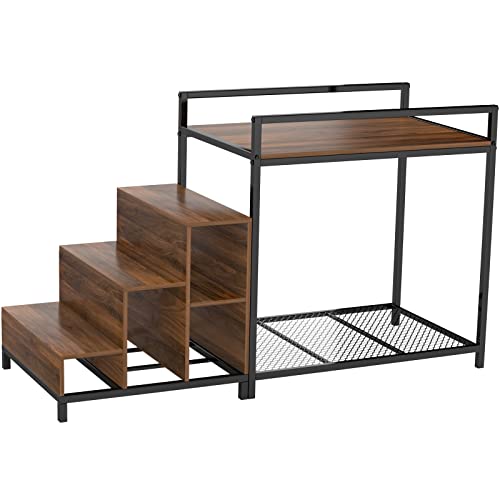 GDLF Literas para ventana para perros, mesita de noche, cama elevada para perros, plataforma de varios niveles con tapicería de espuma, almohadilla antideslizante y almacenamiento