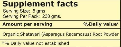 Polvo Shatavari Orgánico para Soporte Femenino, 230 g