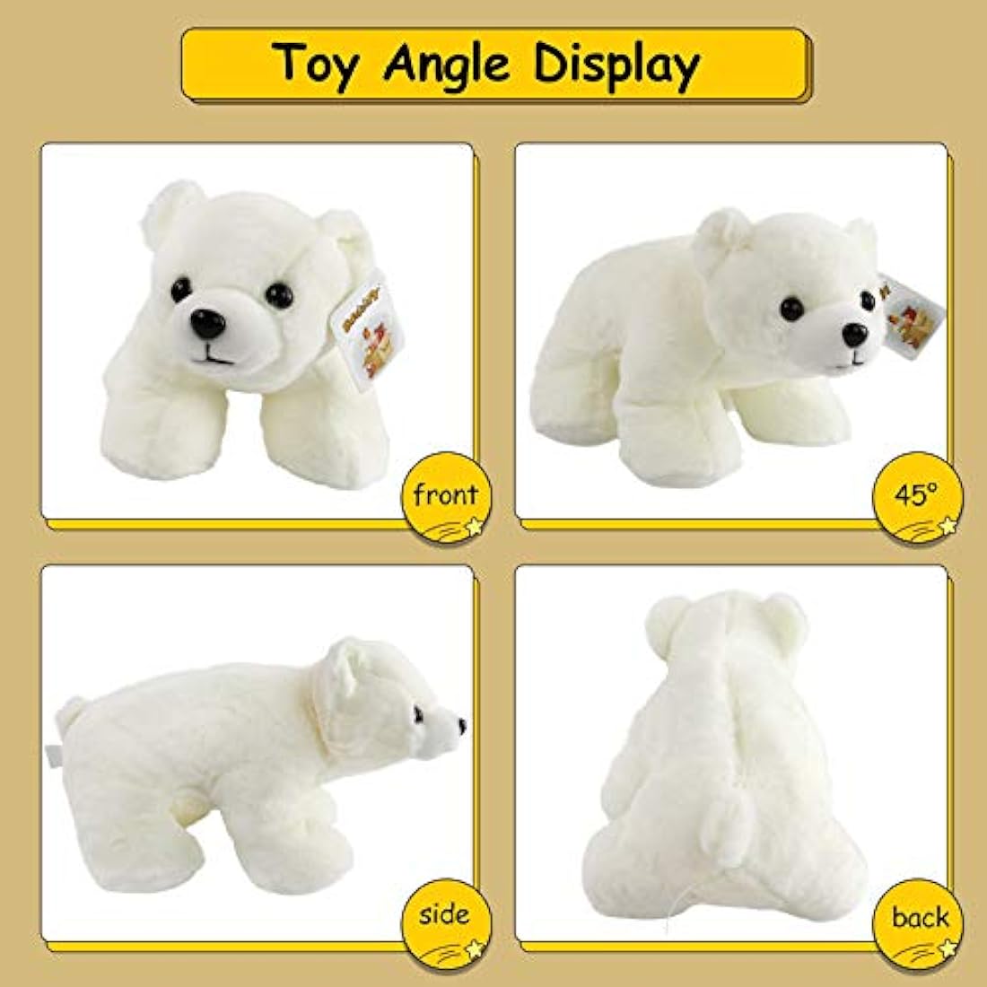 Juguete de peluche suave y curioso Oso polar brillante