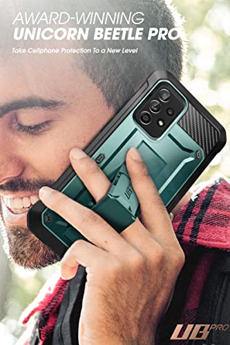SUPCASE Unicorn Beetle Pro Series - Funda para Samsung Galaxy A53 5G (2022), funda resistente de cuerpo completo y funda con soporte con protector de pantalla integrado (pavo real)
