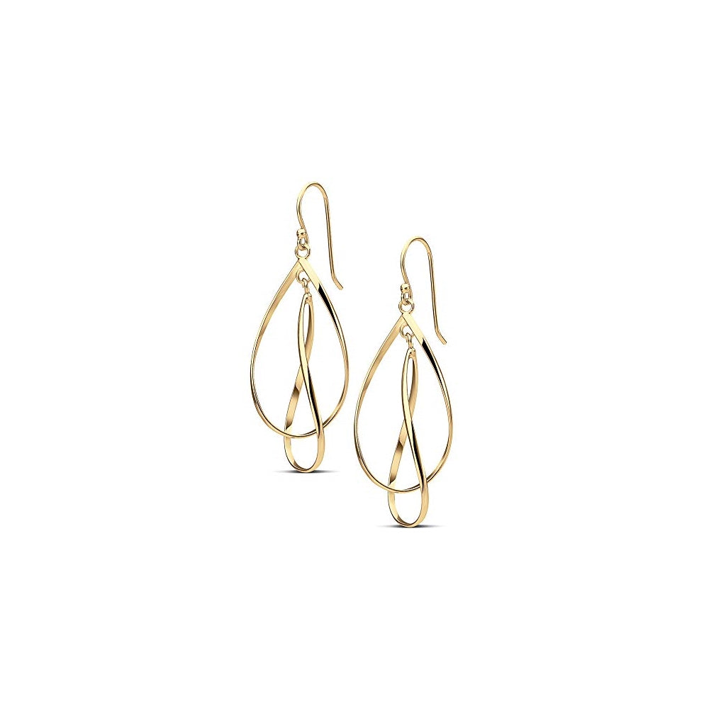 Aretes de plata de ley para mujer chapados en oro