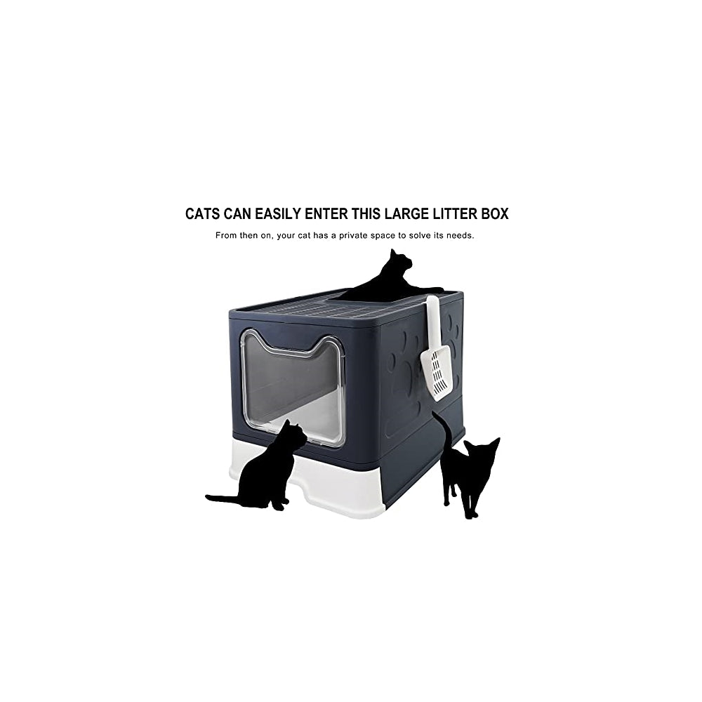 Caja de arena plegable para gatos con tapa