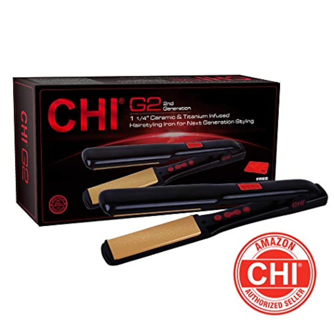 Plancha para cabello, Chi G2 de cerámica y titanio