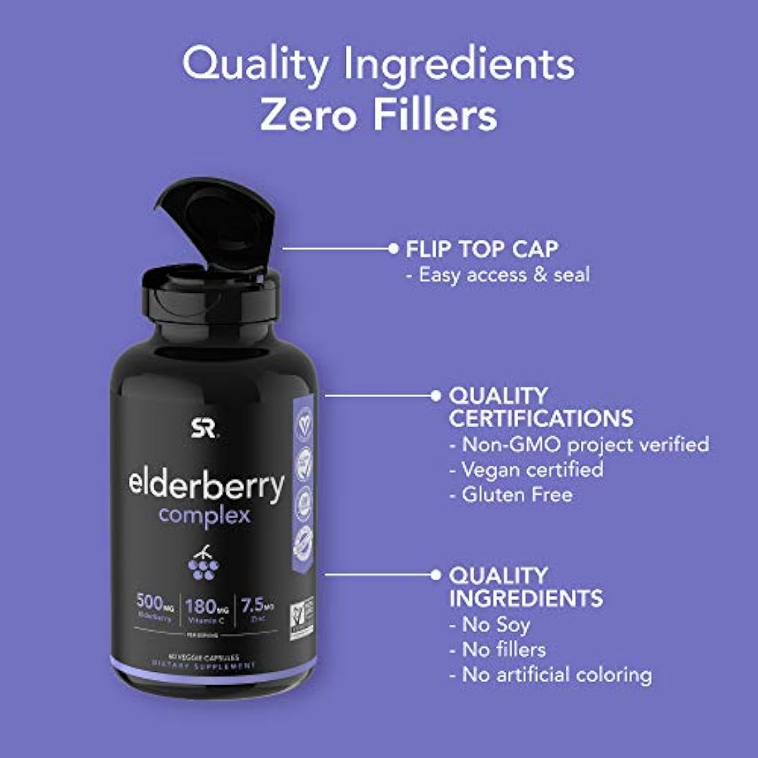 Cápsulas de saúco con zinc y vitamina C