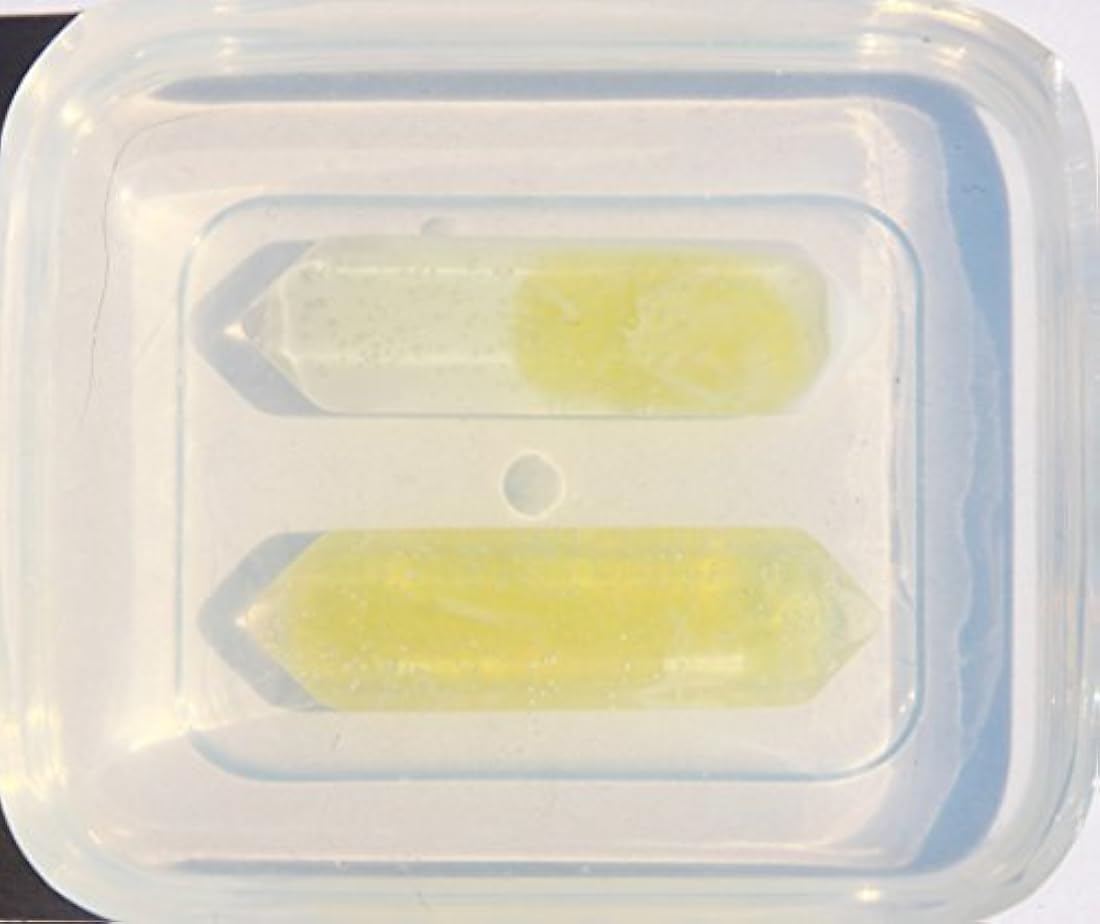 Claro silicona moldes, 2 Crystal Healing doble punto hexagonal de Chakras Varita Stick 31 x 8 mm. (3 – 11)