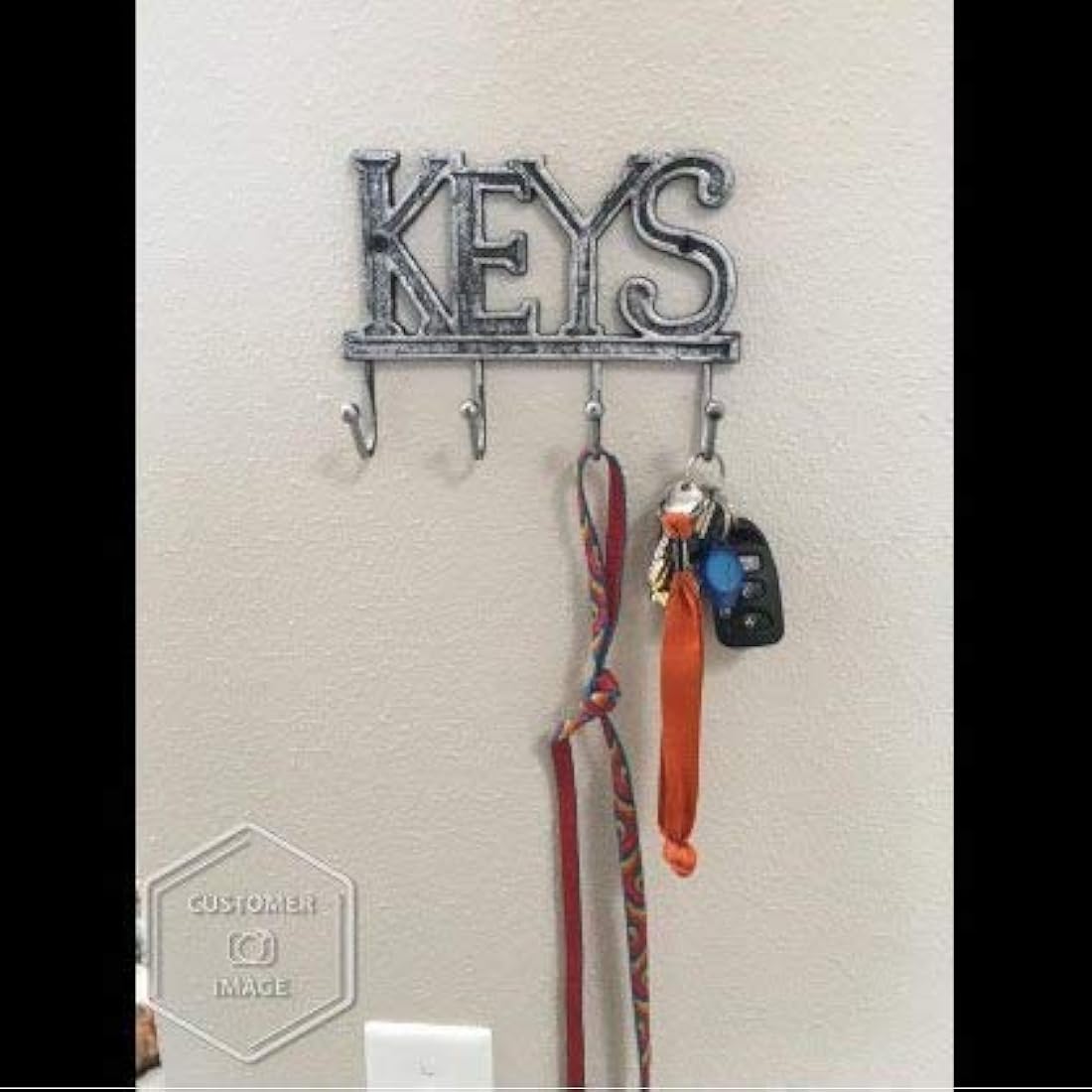 Soporte para llaves 4 ganchos diseño rústico occidental