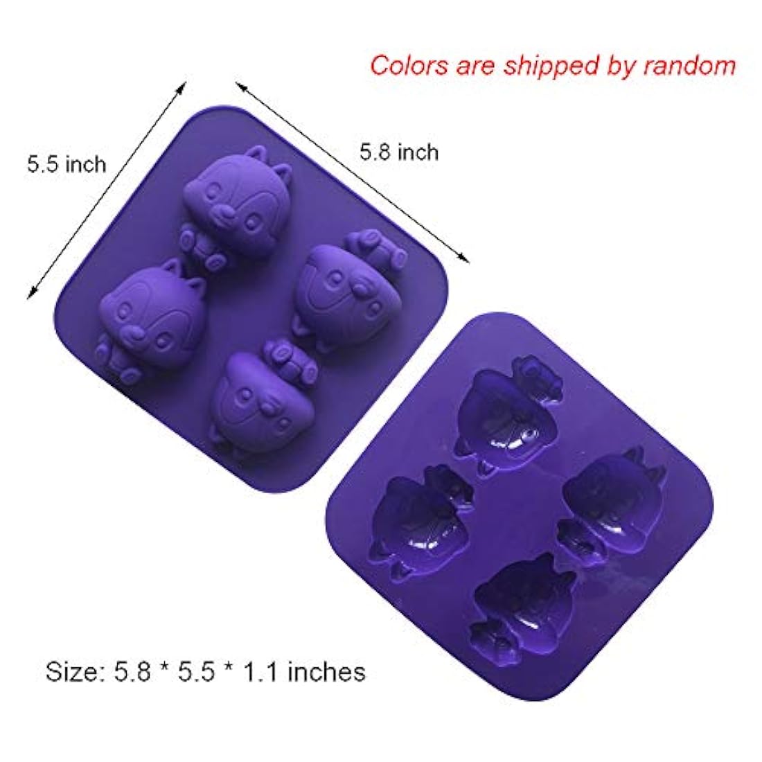 2 moldes de silicona para tartas con forma de ardilla