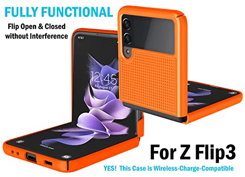 Funda con clip para Galaxy Z Flip 3 5G textura de rejilla