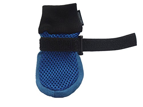 Botas para perro protectoras de patas, conjunto de 4 suaves suelas transpirables y antideslizantes, vienen en 5 tamaños, Azul