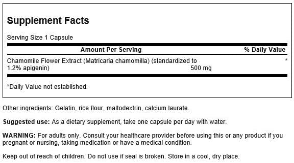 Extracto de flor de manzanilla 500 miligramos estandarizado