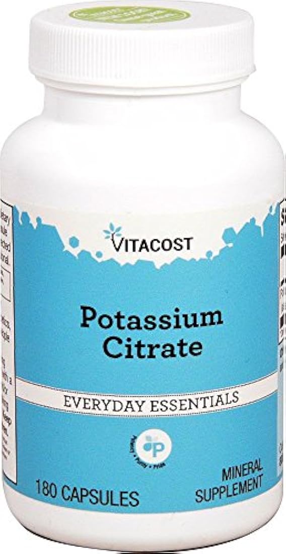 citrato de vitacost - -de potasio 99 mg - 180 Cápsulas
