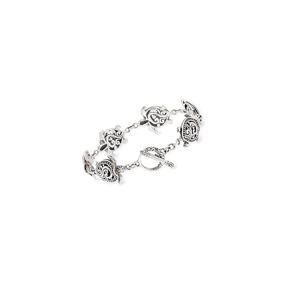 Pulseras estilo tortuga de plata de ley