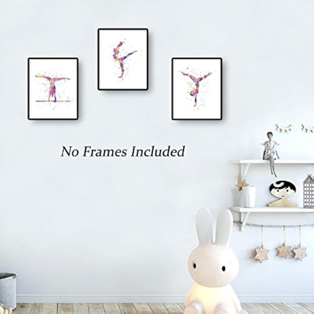 Póster abstracto de gimnasia para pared, diseño de silueta